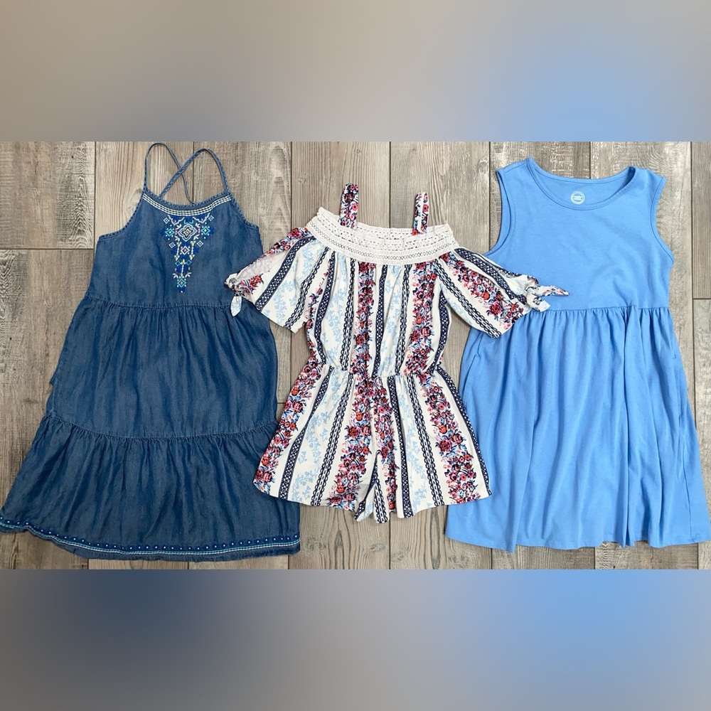 ☀️ Girl’s Summer Gymboree Tank Top Racerback Dress Romper Bundle Lot Size 7/8